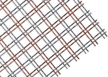 النحاس العتيقة المعمارية المنسوجة شبكة معدنية النسيج مع أسلاك الفولاذ المقاوم للصدأ المسطحة