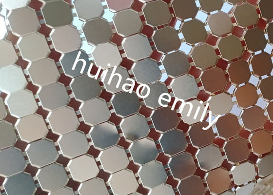 8x8mm لامعة الألومنيوم سيكين الحديد شبكة الستار للزخرفة