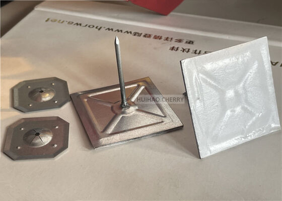 دبابيس تثبيت عزل الصوف الصخري ذاتية اللصق 12 قياس 1-1/2 بوصة مع غسالة قفل مربعة