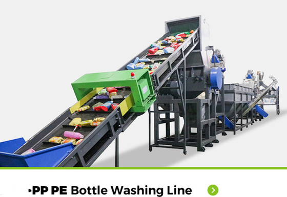 خط غسيل إعادة تدوير البلاستيك المخصص لزجاجة النفايات المعاد تدويرها Pp Pe Abs / Ps