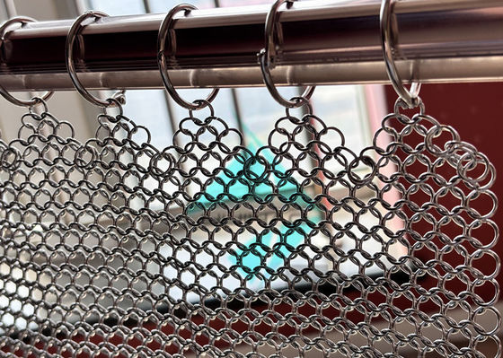 1.2x10mm الفولاذ المقاوم للصدأ المعدنية حلقة شبكة الستائر للزخرفة