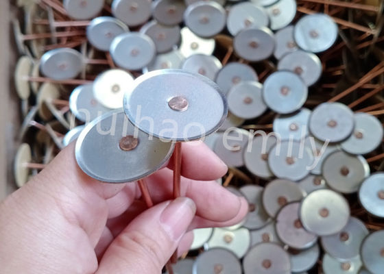 مسامير لحام برأس كوب نحاسية مطلية بالنحاس مقاس 38 مم لأعمال عزل مجاري الهواء