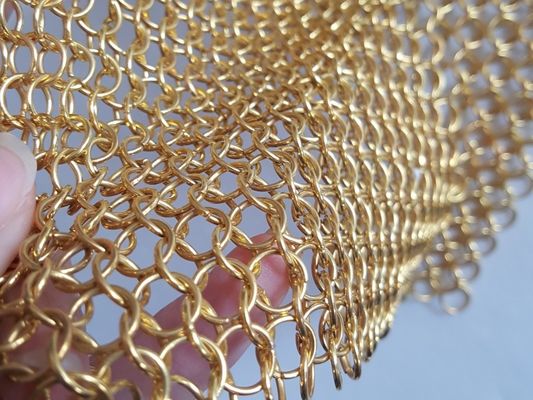 3.8mm إلى 30mm حلقة معدنية شبكة Pvd الانتهاء من نوع Chainmail نسج للستارة
