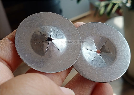 1-1/2" 38 مم غسالات مسطحة ذاتية القفل من الفولاذ المقاوم للصدأ 304 لتثبيت دبابيس العزل الحراري مقاس 12