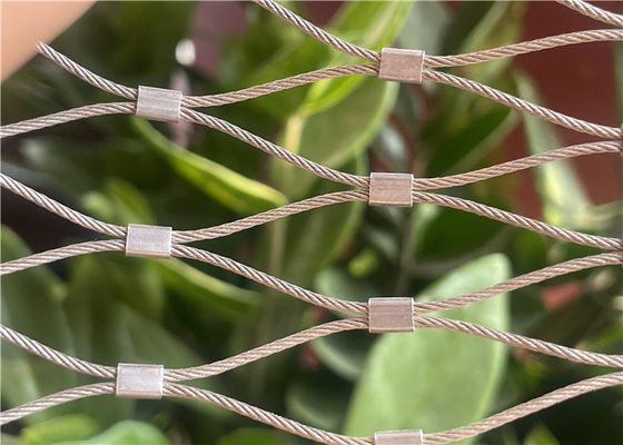 شبكة حبل حلقة من الفولاذ المقاوم للصدأ 2.5 مم قوية ومرنة لواجهة المبنى والجدار الأخضر