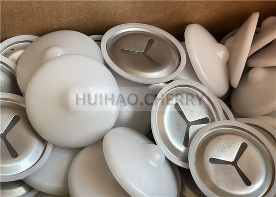 مشابك عزل الصوت من الفولاذ المقاوم للصدأ بدرجة 304 مع أغطية بوليكابس بيضاء مثبتة على دبابيس لحام CD مقاس 38 مم