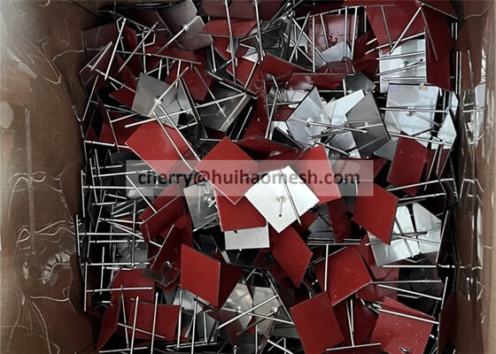 دبابيس وعوازل عازلة للجدران أو السقف من الفولاذ المجلفن (طول 63 مم) مع قاعدة لاصقة