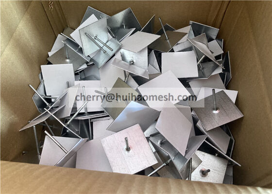 دبابيس وعوازل عازلة للجدران أو السقف من الفولاذ المجلفن (طول 63 مم) مع قاعدة لاصقة