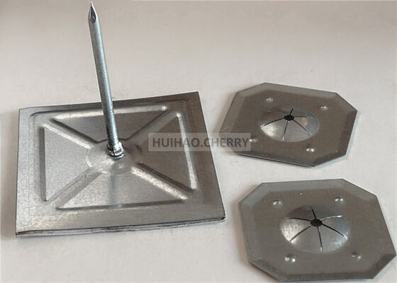 دبابيس تثبيت عزل الصوف الصخري ذاتية اللصق 12 قياس 1-1/2 بوصة مع غسالة قفل مربعة