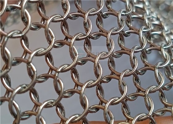 7mm الفولاذ المقاوم للصدأ 316 حلقة شبكة الستار للبناء المعماري - شبكة سلسلة معدنية