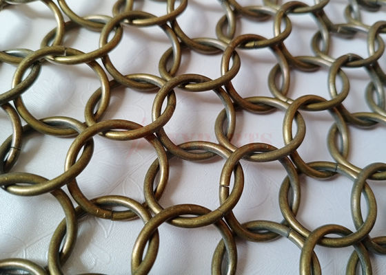 شبكة حلقة معدنية برونزية اللون 1.5x15mm كأقسام فضائية لمركز التسوق