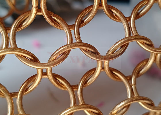 ارتفع الذهب شبكة معدنية حلقة الستار 15mm للتصميم المعماري