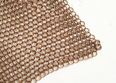 الأسلاك النحاسية 1.2mm القطر Chainmail حلقة معدنية شبكة لقسم الفضاء