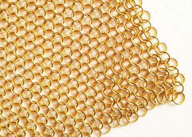 2MM ديا 20MM OD الذهبي لون معدني حزام شبكة نسيج لفندق الستار المعدني