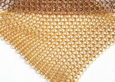 الفضاء مقسم شبكة معدنية دراباري ، فندق الستار الأسلاك النحاسية Chainmail Ring Mesh