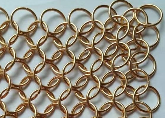 10 مللي متر حلقة دائرية Chainmail نسج ستارة زينة من الفولاذ المقاوم للصدأ Chainmail Ring Mesh