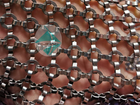 1.5 x15mm النحاس اللون Metal Chainmail Ring شبكة القماش للنافذة الشاشة